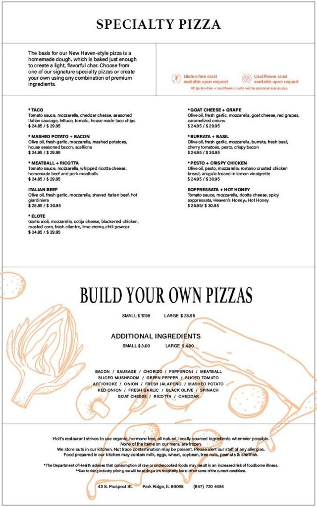 Holt's Menu (October 2025)2